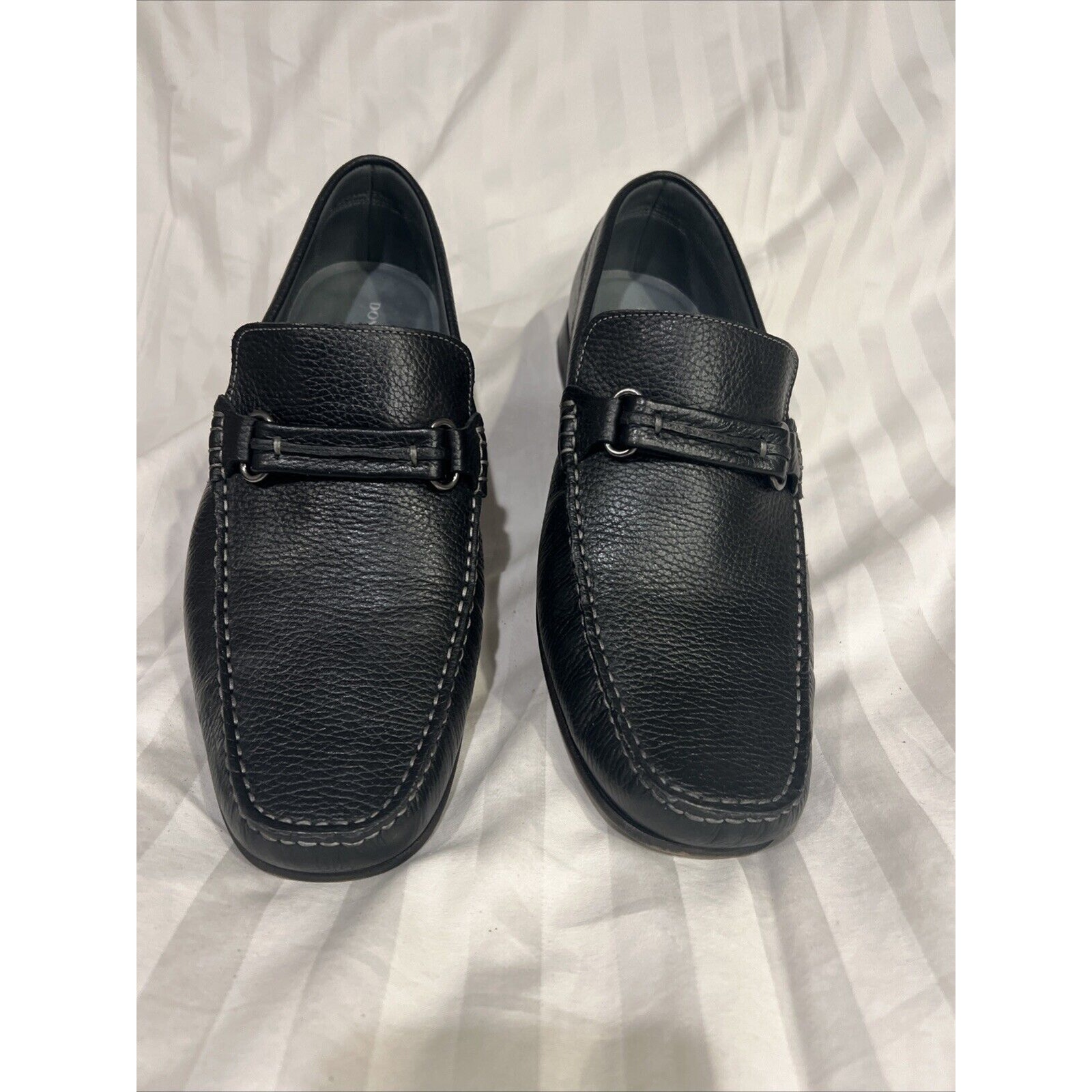 Euc Donald Pliner Donnie18 11 M Leather Loafers Men's 10.5 M Black Slip On Shoes